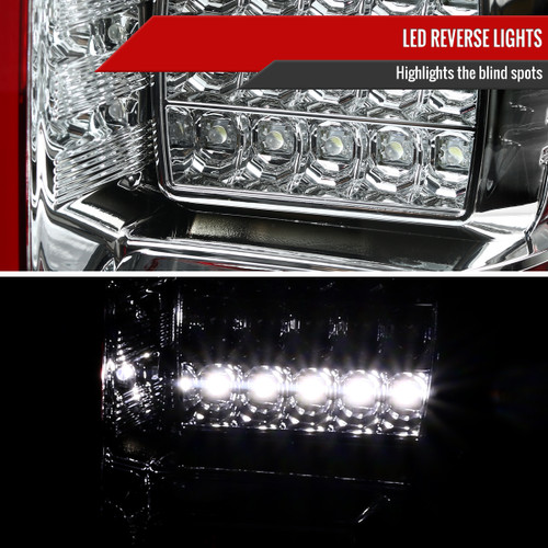 Spec-D Tuning F-150 LED Tail Lights - Chrome Housing, Red Lens (2015-2017)