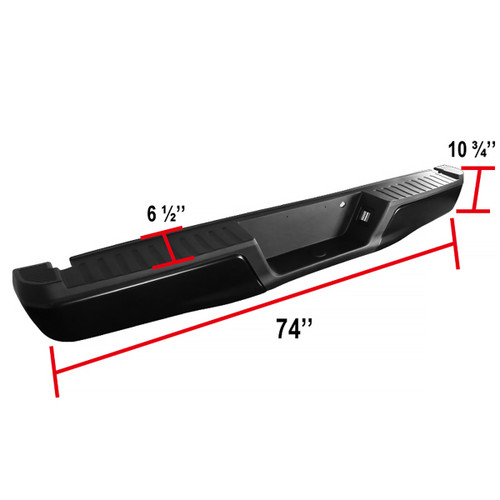 Spec-D Tuning F-150 Sainless Steel Rear Bumper w/ Liscense Lamps - Black (2015-2017)