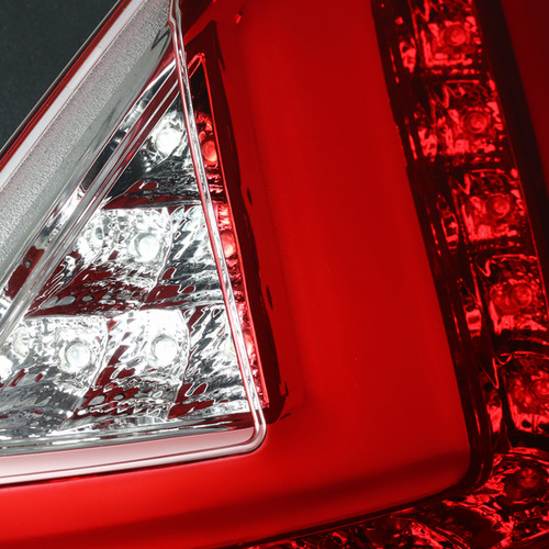 Spec-D Tuning Fiesta LED Tail Lights - Chrome Housing, Red Lens (2011-2013)