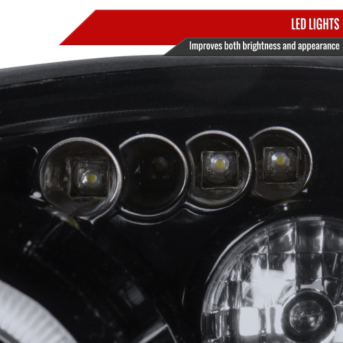 Spec-D Tuning Focus  Dual Halo Projector Headlights - Gloss Black Housing, Smoked Lens (2000-2004)