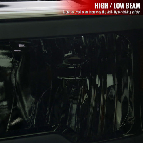 Spec-D Tuning F-150 Factory Style Headlights w/ LED Bars - Chrome Housing, Smoked Lens (2009-2014)