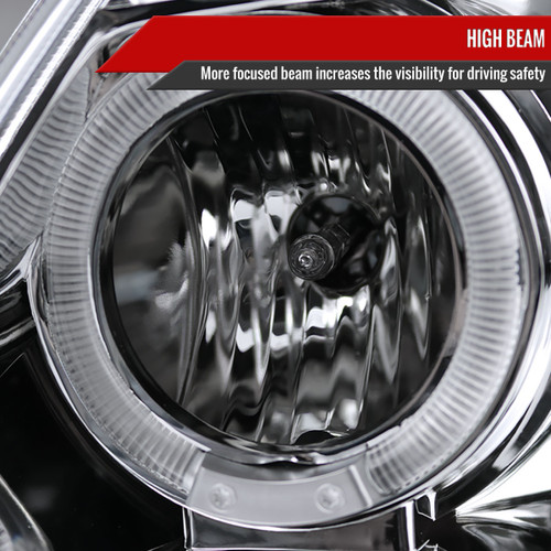 Spec-D Tuning F-150 Dual Halo Projector Headlights - Chrome Housing, Clear Lens (1997-2003)