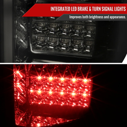 Spec-D Tuning F-150 LED Tail Lights - Chrome Housing, Smoked Lens (2015-2017)