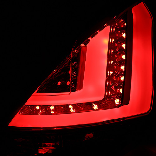 Spec-D Tuning Fiesta LED Tail Lights - Chrome Housing, Smoked Lens (2011-2013)