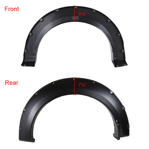 Spec-D Tuning F-150 StyleSide Rivet Style Fender Flares - Matte Black (2015-2017)