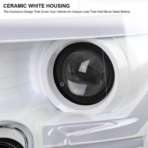 Spec-D Tuning F-150 Projector Headlights w/ LED Switchback Sequential Turn Signal Bars - White Housing, Clear Lens (2015-2017)