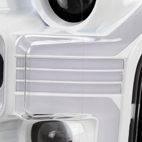 Spec-D Tuning F-150 Projector Headlights w/ LED Switchback Sequential Turn Signal Bars - White Housing, Clear Lens (2015-2017)