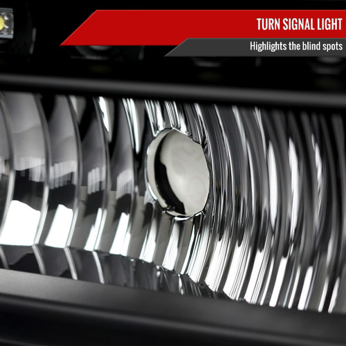 Spec-D Tuning F-250 Crystal Headlights w/ SMD LED Light Strip - Matte Black Housing, Clear Lens (1999-2004)