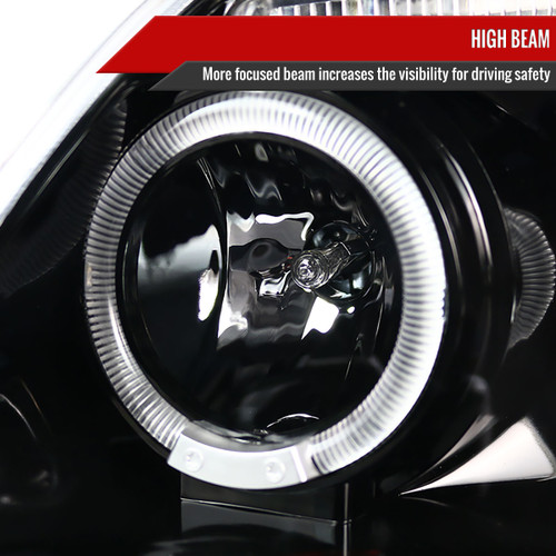 Spec-D Tuning F-150 Dual Halo Projector Headlights - Jet Black Housing, Clear Lens (1997-2003)