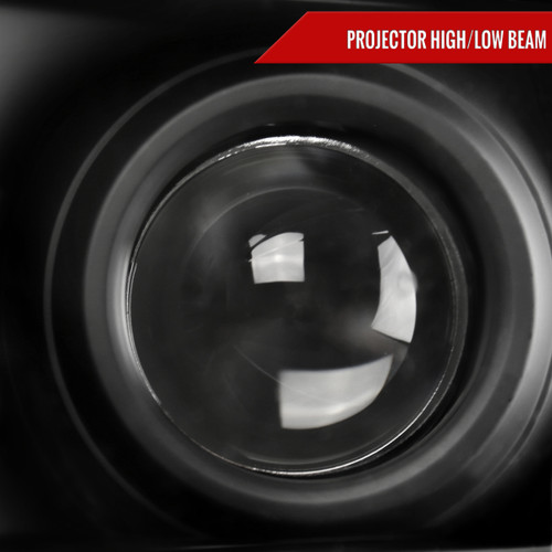 Spec-D Tuning F-250 Projector Headlights w/ LED C-Bars & Sequential Signals - Matte Black Housing, Clear Lens (2008-2010)