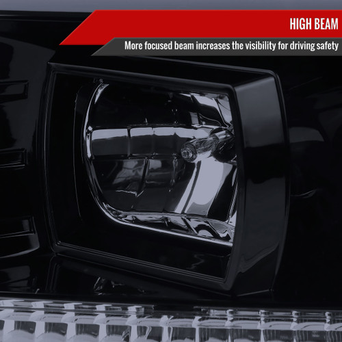 Spec-D Tuning F-150 Projector Headlights w/ LED C-Bars - Gloss Black Housing, Smoked Lens (2004-2008)