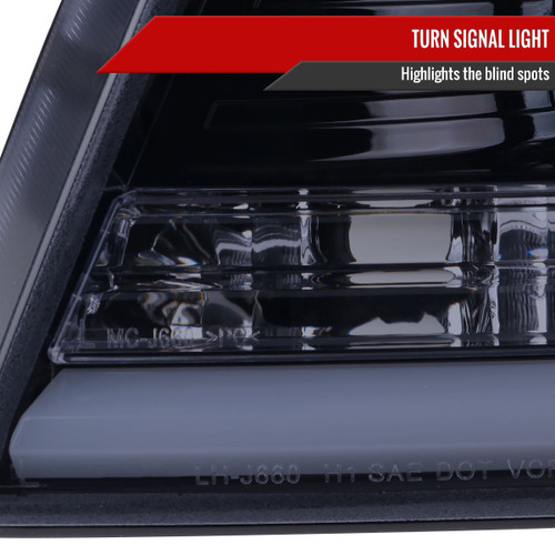 Spec-D Tuning F-150 Projector Headlights w/ LED C-Bars - Gloss Black Housing, Smoked Lens (2004-2008)