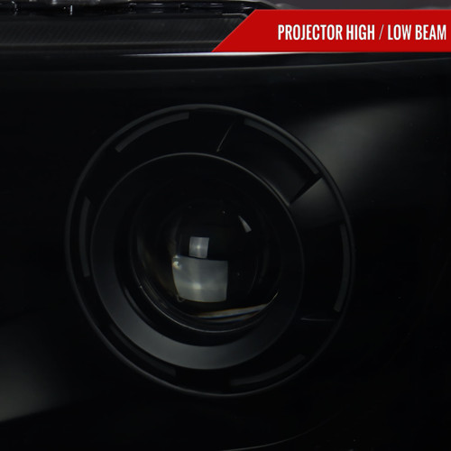 Spec-D Tuning F-150 Projector Headlights w/ LED Light Strip - Black Housing, Smoked Lens (2009-2014)
