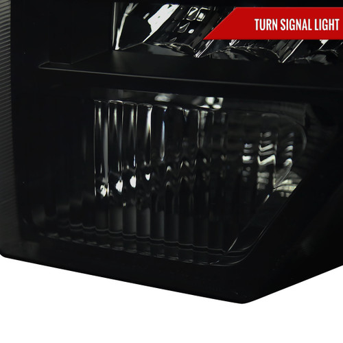 Spec-D Tuning F-150 Projector Headlights w/ LED Light Strip - Black Housing, Smoked Lens (2009-2014)