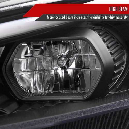 Spec-D Tuning Fusion Projector Headlights w/ Switchback Sequential Turn Signals - Matte Black Housing, Clear Lens (2013-2016)