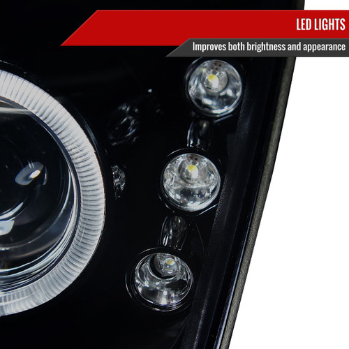 Spec-D Tuning Fusion  Dual Halo Projector Headlights - Gloss Black Housing, Smoked Lens (2006-2009)