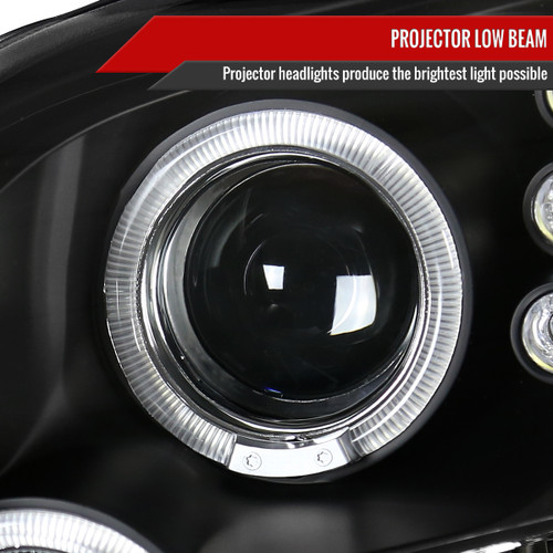 Spec-D Tuning Fusion Dual Halo Projector Headlights - Matte Black Housing, Clear Lens (2006-2009)