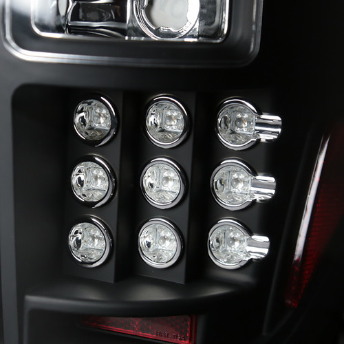 Spec-D Tuning F-150 V1 LED Tail Lights - Matte Black Housing, Clear Lens (2009-2014)