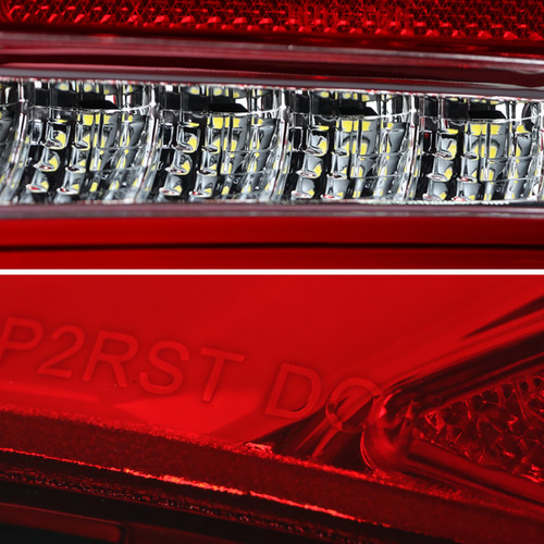 Spec-D Tuning Fusion LED Tail Lights - Chrome Housing, Clear Red Lens (2010-2012)
