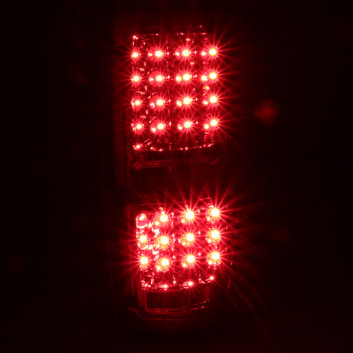 Spec-D Tuning F-150 LED Tail Lights - Chrome Housing, Dark Red Lens (2009-2014)