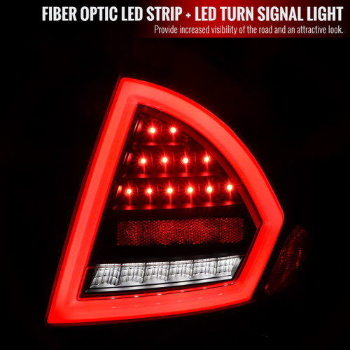 Spec-D Tuning Fusion LED Tail Lights - Matte Black Housing, Clear Lens (2010-2012)