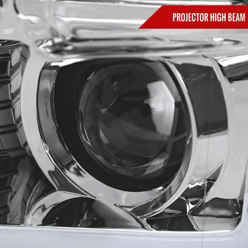 Spec-D Tuning F-150 Projector Headlights w/ LED C-Bars - Chrome Housing, Clear Lens (2015-2017)