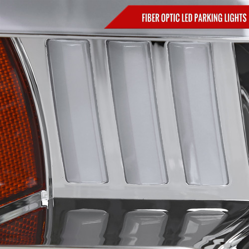 Spec-D Tuning F-150 Projector Headlights w/ LED C-Bars - Chrome Housing, Clear Lens (2015-2017)