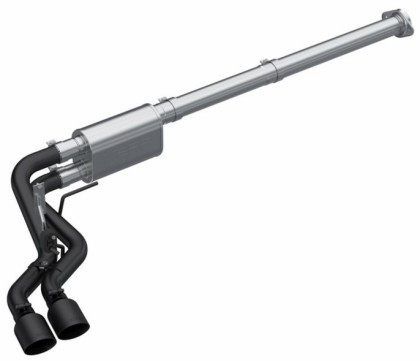 MBRP F-150 2.7L, 3.5L, 5.0L Pre-Axle Side-Exit Race Version Cat-Back Exhaust - Armor BLK (2021-2023)