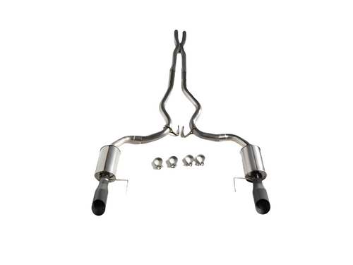 Roush 422092-BLK Mustang GT Coupe Cat-Back Exhaust - Black Tips (15-17/24-26)