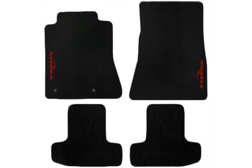 Steeda Mustang Embroidered Black Cutpile Floor Mats (2010-2014)