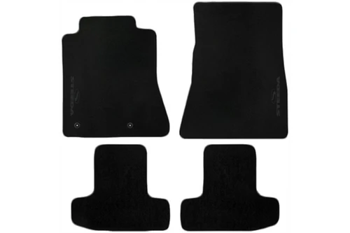 Steeda Mustang Embroidered Black Cutpile Floor Mats (2015-2026)