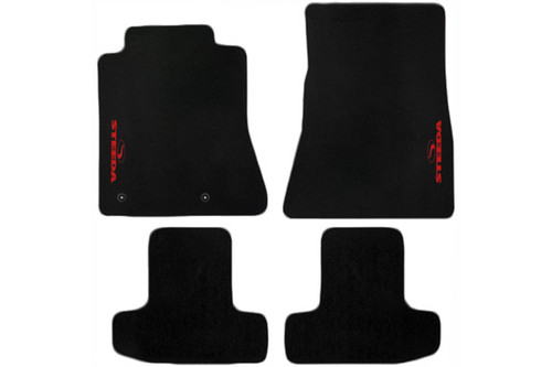 Steeda Mustang Embroidered Black Cutpile Floor Mats (2015-2026)
