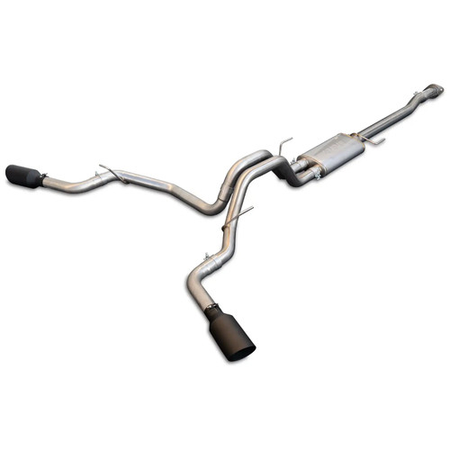 PPE 317040020 F-150 Dual-Exit Catback Exhaust System - Raw Tubes/Black Tips (2015-2020)