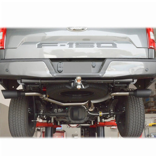 PPE F-150 Dual-Exit Catback Exhaust System - Raw Tubes/Black Tips (2015-2020)