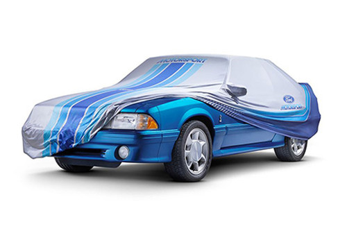 Ford Racing Mustang Motorsport Indoor Car Cover - Gray/Blue (1979-1993)