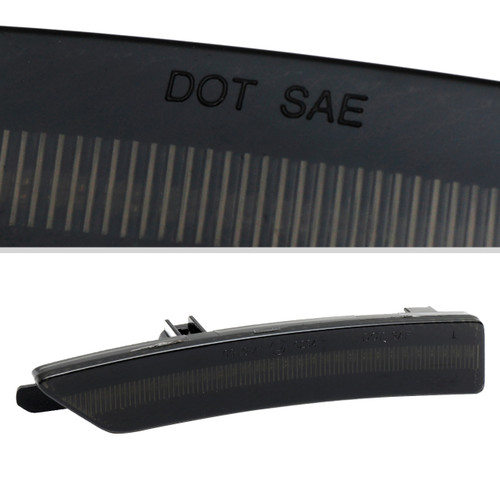 Spec-D Tuning Mustang Front and Rear LED Side Marker Signal Lights - Smoked Lens (2024-2026)