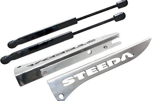 Steeda Mustang Engraved Billet Hood Strut Kit (2005-2014)