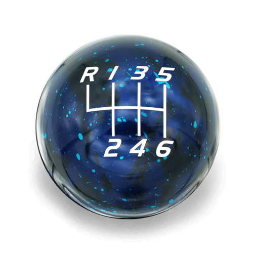 Billetworkz Mustang 6-Speed Sphere Shift Knob - Cosmic/Velocity Engraved (2011-2014)