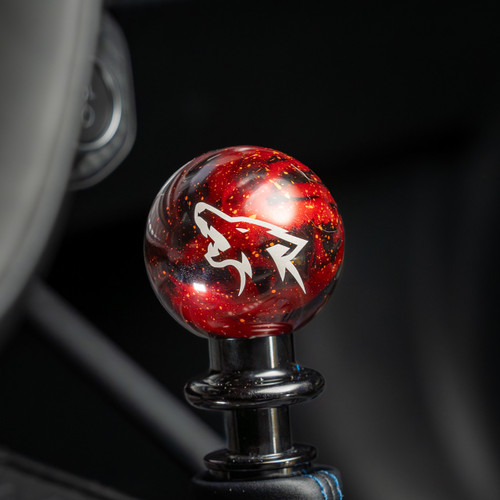 Billetworkz Mustang Auto Shift Knob w/ Black Adapter - Cosmic/Coyote Engraved (2015-2026)
