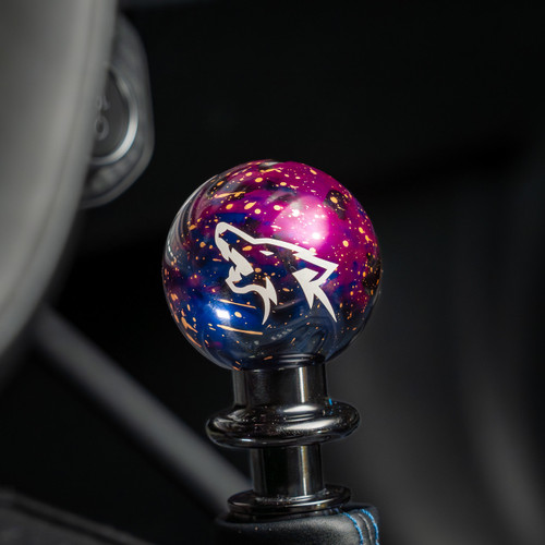 Billetworkz Mustang Auto Shift Knob w/ Black Adapter - Cosmic/Coyote Engraved (2015-2026)