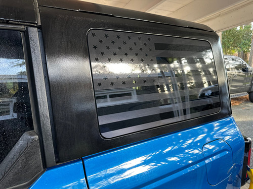 Anchor Room 21FB_QWF Bronco Rear Quarter Window American Flag Overlay (21-23)
