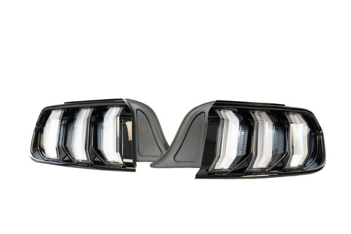 Mustang Euro Style Tail Lights - Gloss Black Housing, Clear Lens (2015-2023)