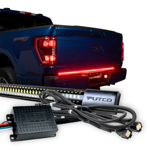 Putco F-150 Blade Tailgate Red/Amber/White LED Light Bar - Factory Halogen Tail Lamps (2021-2023)