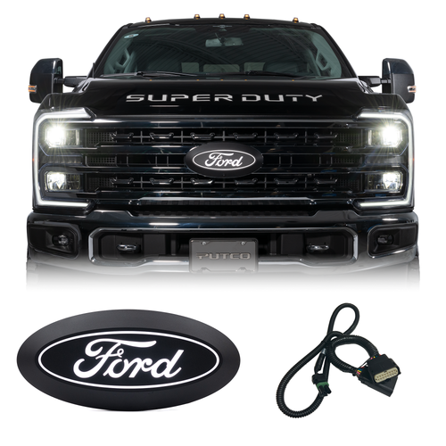Putco Super Duty Luminix White LED Front Grille Emblem w/o Camera Cutout (2017-2025)
