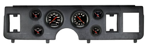 Classic Instruments Mustang 6pc Gauge Cluster Kit - Carbon Fiber Panel w/ Velocity Black Short-Sweep Gauges (1979-1986)