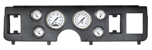 Classic Instruments Mustang 6pc Gauge Cluster Kit - Carbon Fiber Panel w/ White Hot Series Short-Sweep Gauges (1979-1986)