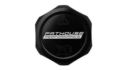 Fathouse Performance Mustang/F-150 Billet Coolant Cap - Black (2015-2025)