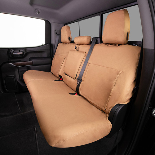 Covercraft Maverick Polycotton SeatSaver Rear Seat Covers w/ Armrest - Tan (2022-2026)