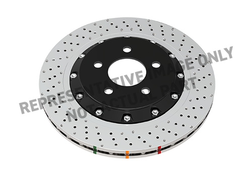 DBA Mustang GT/EcoBoost PP Rear 5000 Series XD Drilled 2-Piece Brake Rotor - 330mm (2015-2020)