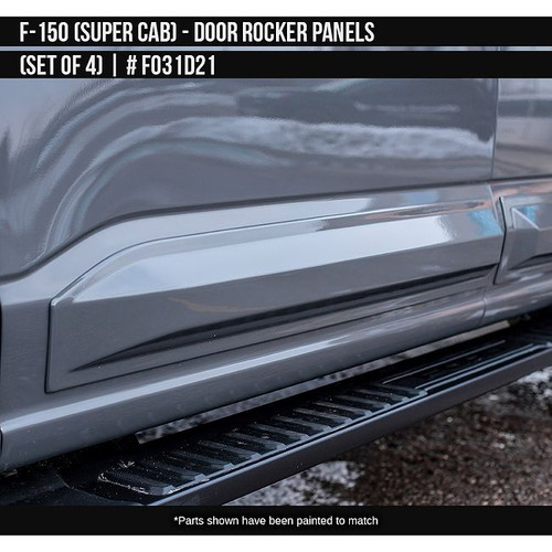 AirDesign F-150 SCAB Door Rocker Panel Set - Satin Black (2021-2025)